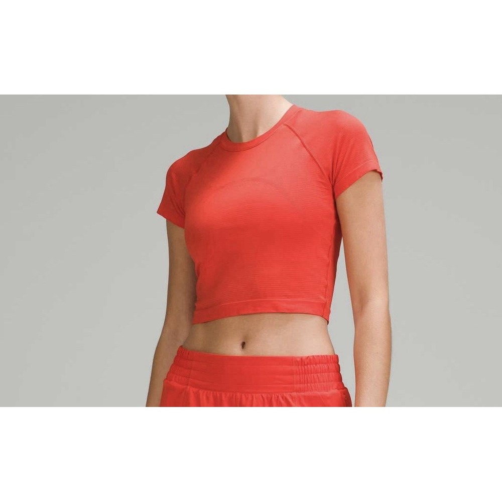 Lululemon Swiftly Tech Cropped Short-Sleeve Shirt 2.0 Hot Heat Women's Size 0